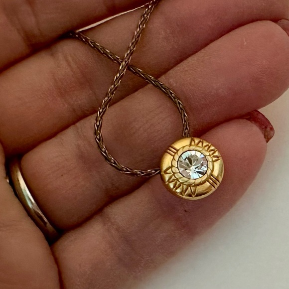 Brighton Gold Plated Clear Bezel Set Crystal Pendant Necklace - Picture 4 of 7